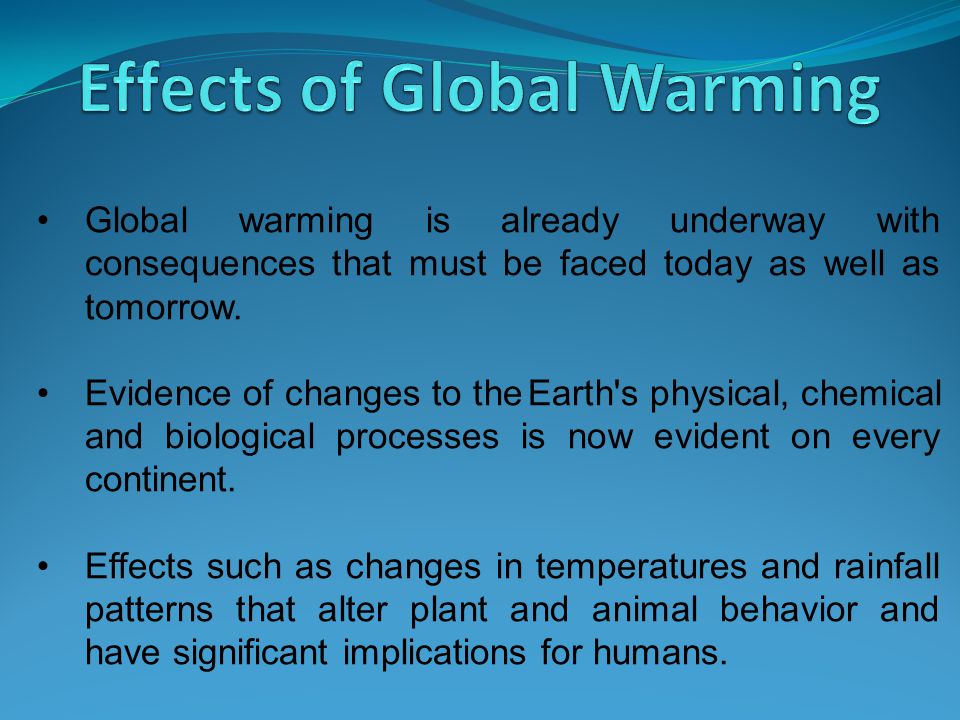 Effects of global warming